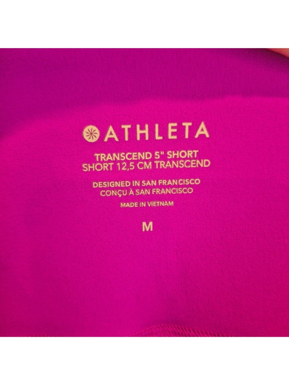 Athleta Transcend 5" Short High Rise Magenta Athletic Compression Womens Medium - Picture 3 of 5